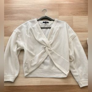 Cropped Open front twist top Sweatshirt